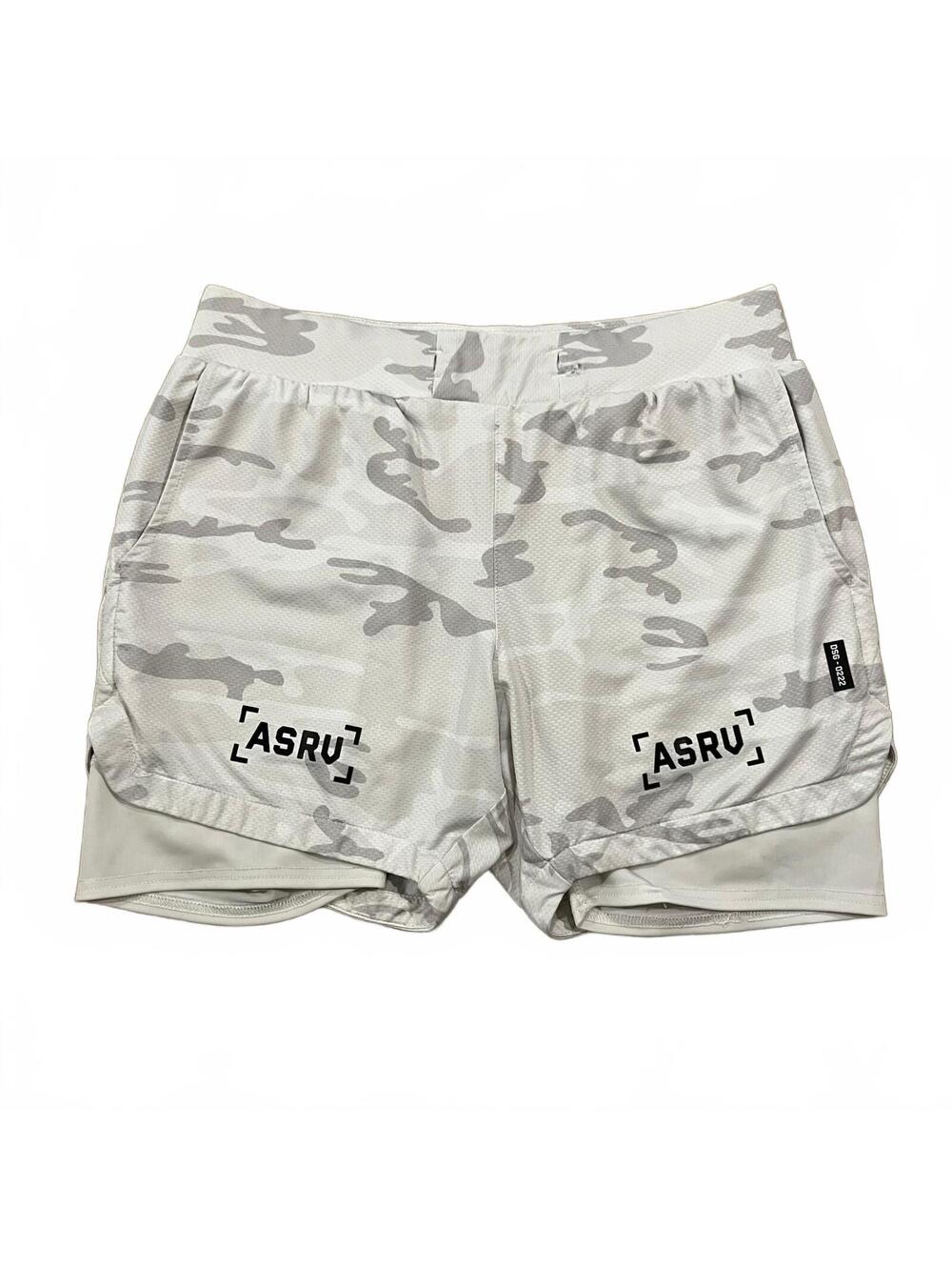 ASRV Mens Tetra Lite 5" Lined Shorts White Camo Size Small (flaw)